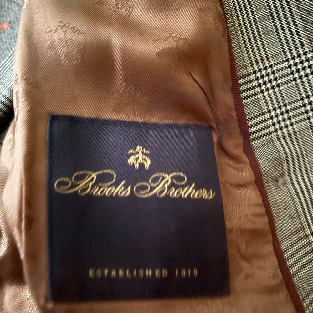 Brooks Brothers Floral Glen Plaid Double Breasted Blazer 2P - Picture 6 of 8